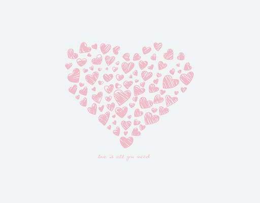 爱心图案爱心组合矢量图案英文字母爱心