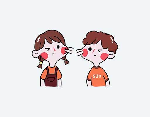 卡通男孩女孩矢量情侣装图案卡通小人可爱男女