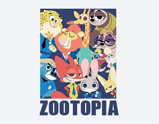 卡通动物矢量兔子长颈鹿树濑卡通图案英文字母组合