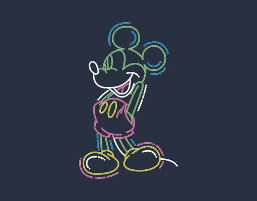 彩色米奇矢量米奇线条图案卡通素材迪士尼素材卡通