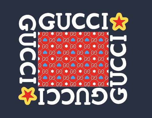 gucci图案方块满印古驰矢量五角星英文字母