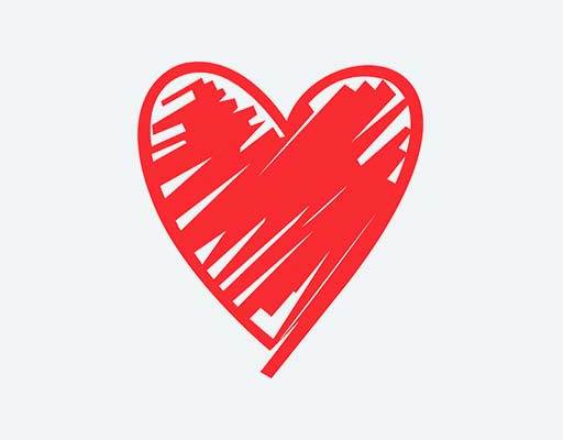 爱心图案手绘心形矢量素材红色爱心