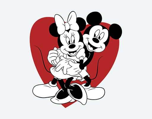 卡通米奇迷你矢量迪士尼动画片素材爱心图案