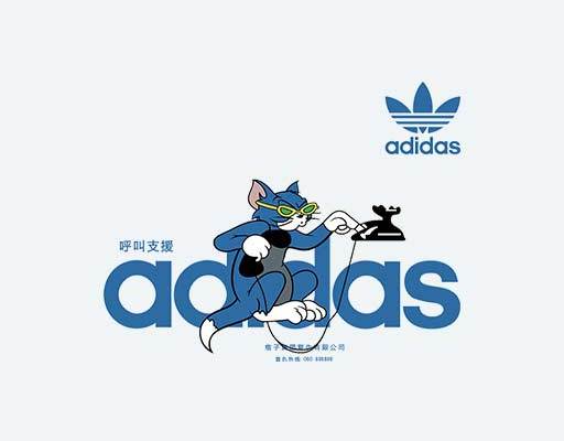 猫和老鼠矢量迪士尼卡通图案tom猫打电话矢量addidas标志