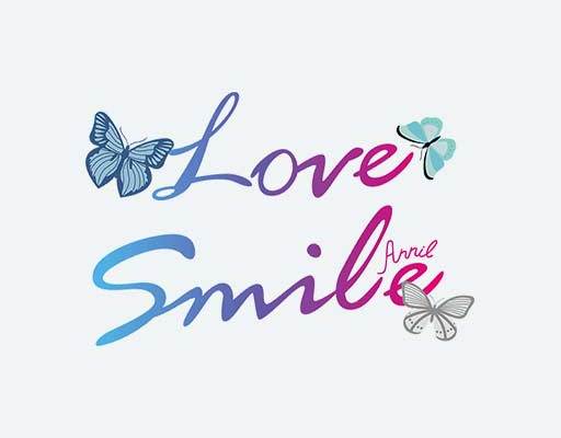 蝴蝶英文字母矢量love smile 文字图案彩色字母