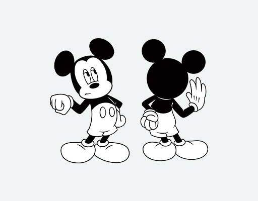 米老鼠正反面矢量卡通迪士尼图案米奇印花图案迪士尼