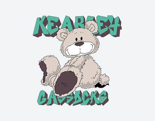 卡通小熊矢量毛绒玩具熊英文字母图案米色玩具熊