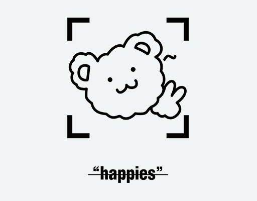 卡通小熊矢量简笔画熊头图案happies英文字母熊