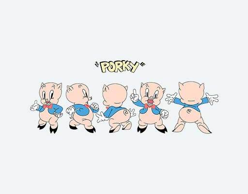 可爱卡通小猪矢量porky五只小猪矢量卡通动画片动物