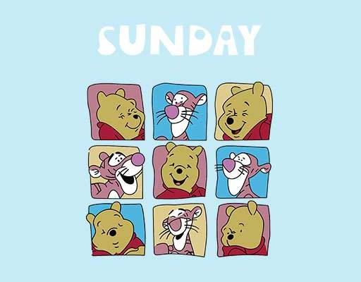维尼熊矢量卡通方块小熊矢量图案sunday卡通Pooh Bear小熊维尼