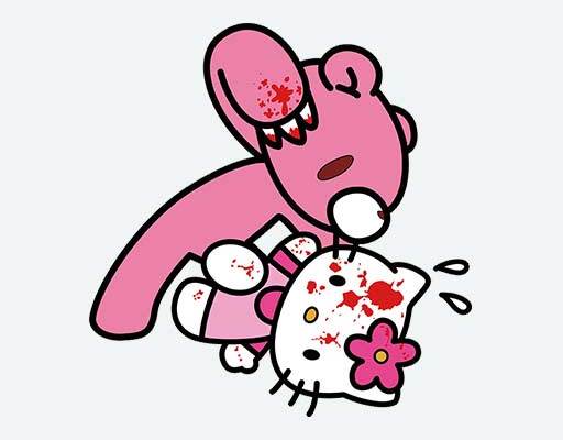 恶搞hello kitty猫暴力猫矢量卡通动画片