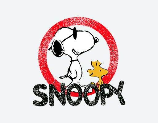 SNOOPY卡通动物矢量动画片图案代眼镜史努比破碎圆圈