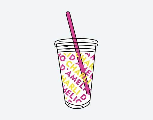 奶茶杯子吸管彩色杯子矢量可乐水杯