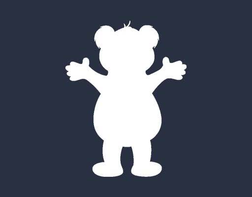 小熊剪影矢量卡通可爱小熊拥抱小熊