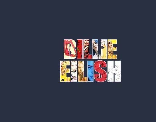 比莉 艾利什billie eilish欧美女明星人物英文字母人物图案