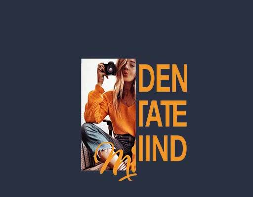 欧美拿相机女孩人物英文组合高清矢量印花烫画图