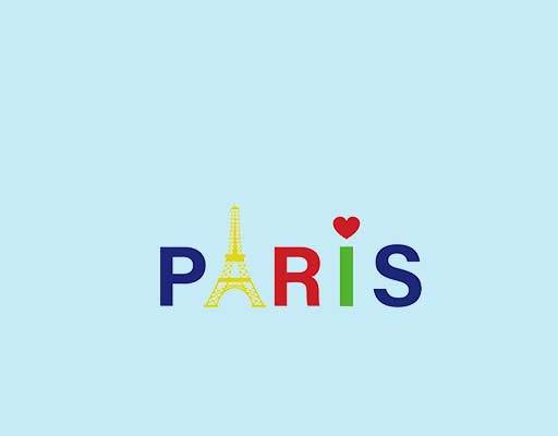 巴黎英文字母埃菲尔铁塔字母组合矢量印花图案爱心文字