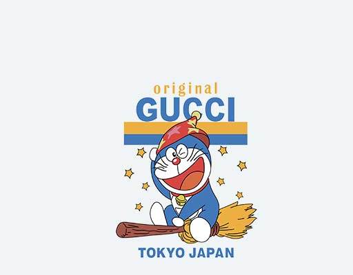 ORIGINALGUCCI古驰多来A梦骑扫帚矢量印花素材日本机器猫矢量