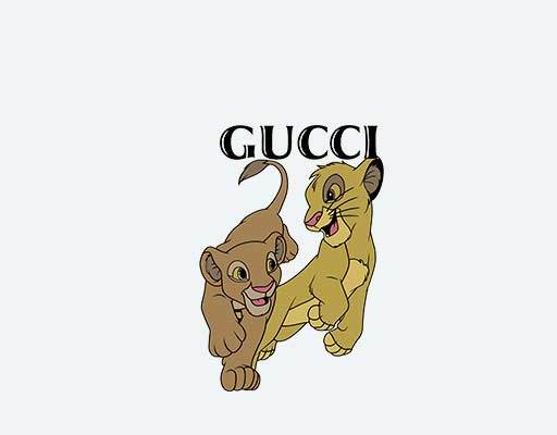 GUCCI老虎印花图案幸巴两只老虎欧美动画片素材