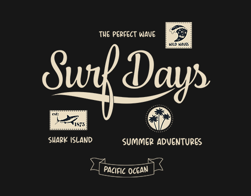 卡通英文字母图案手写英文字母图案海浪图案男装印花素材