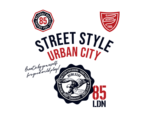 卡通英文字母图案变形英文字母图案徽章图案绣章图案男装印花素材