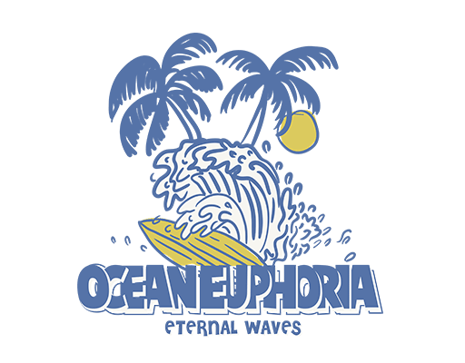 卡通椰子树图案海浪图案男装印花素材