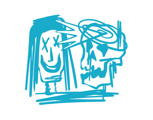 卡通头像卡通骷髅头图案男装印花素材手绘卡通图案