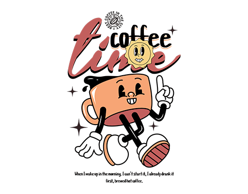 手绘卡通图案手写英文字母图案男装印花素材卡通杯子