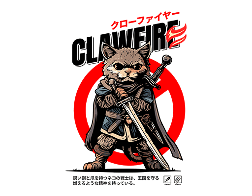 卡通猫咪图案武士猫图案男装印花素材禁止符号