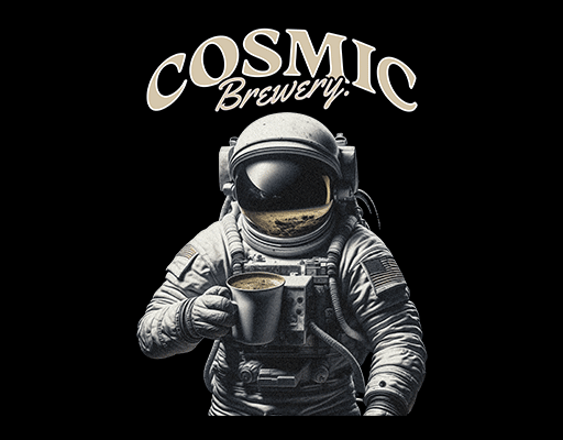 卡通宇航员图案喝咖啡的宇航员变形英文字母图案