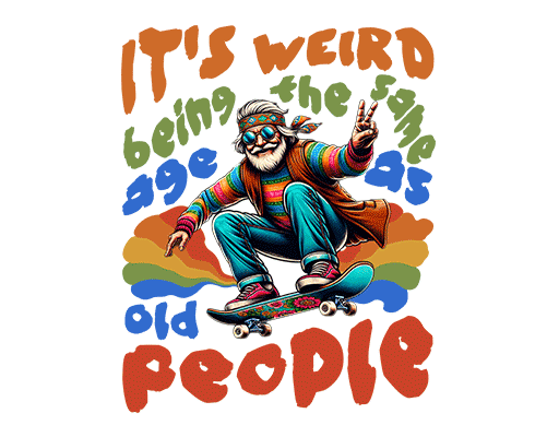 滑板人物图滑板老头印花素材男装印花素材