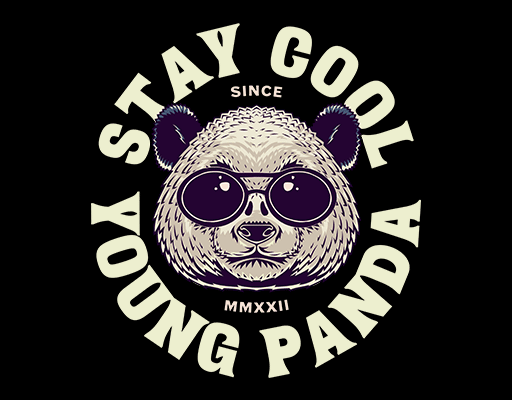 卡通熊猫头像戴墨镜的头像男装男装印花素材