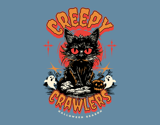 卡通猫咪图案手绘猫咪涂鸦猫印花素材男装印花素材