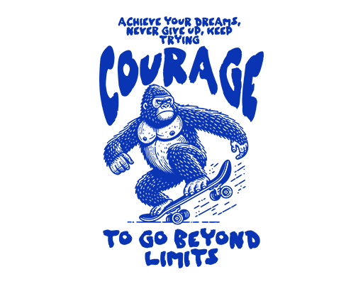 卡通大猩猩图案手绘滑板大猩猩男装印花素材卡通动物图案