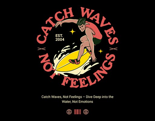 卡通冲浪人物图案圆形图案男装印花素材冲浪男孩