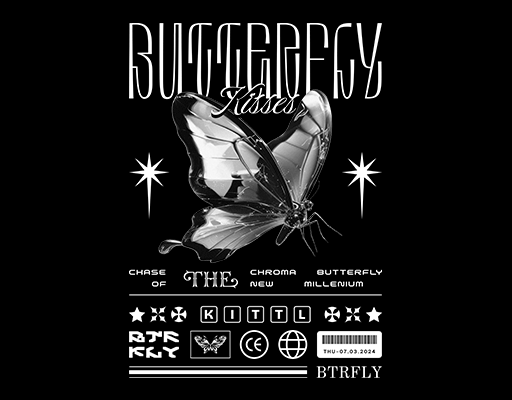 卡通蝴蝶图案手绘蝴蝶立体蝴蝶印花素材男装印花图案