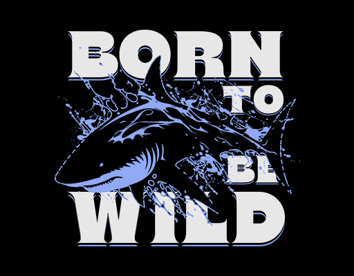 卡通鲨鱼图案卡通英文字母图案男装印花素材