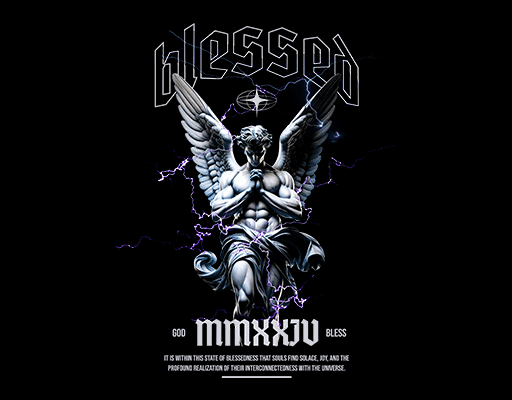 卡通人物头像卡通天使雕塑复古印花素材男装印花素材