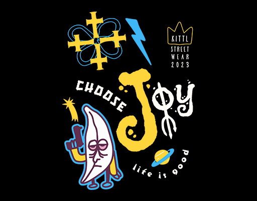 卡通香蕉图案涂鸦英文字母图案男装印花素材