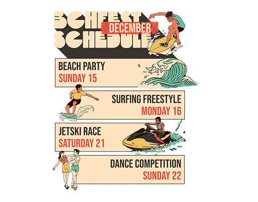 卡通冲浪人物图案立体英文字母图案男人图案夏季印花素材