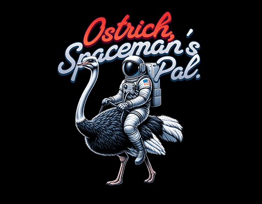 骑鸵鸟的宇航员图案手写英文字母图案男装印花素材