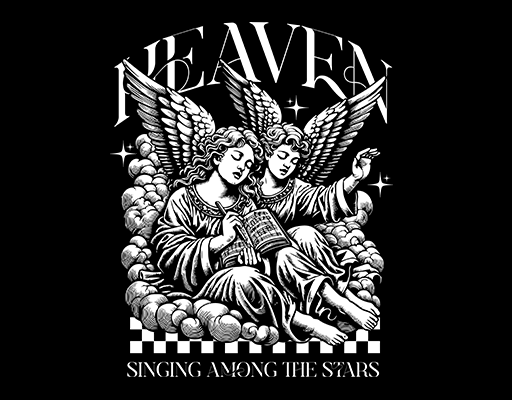 卡通人物图案手绘人物变形英文字母图案卡通天使图案