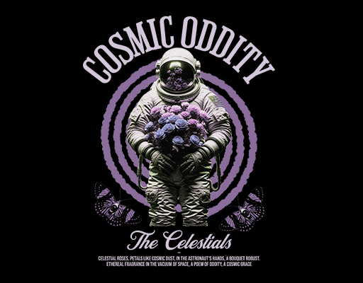 卡通宇航员图案手绘卡通人物手捧鲜花的宇航员