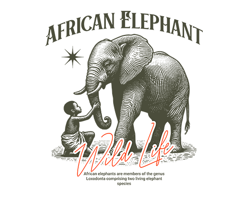 卡通大象图案手绘大象手写英文字母图案男装印花素材