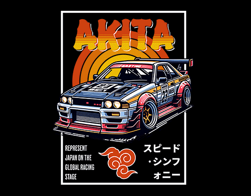 卡通赛车图案手绘汽车男装印花素材小轿车图案