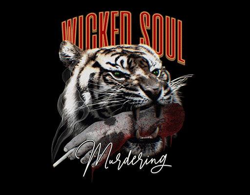 卡通老虎头像老虎印花素材立体变形英文字母手写英文字母