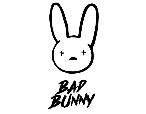 卡通兔子头像手绘兔子头男装印花素材手写英文字母图案