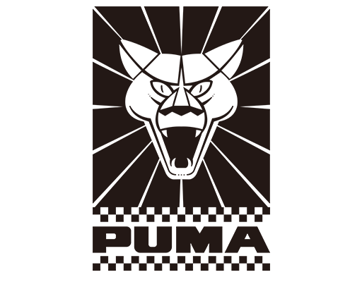 卡通动物头像豹子头像剪影卡通英文字母图案男装印花素材PUMA印花素材