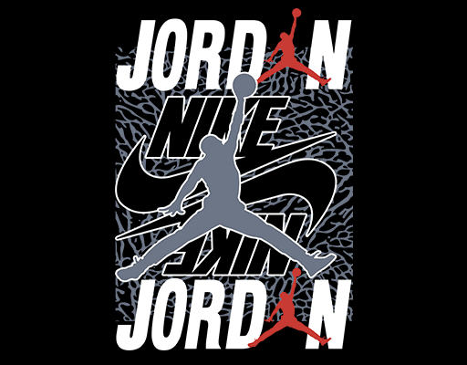 卡通篮球人物图案乔丹人物头像卡通英文字母图案耐克图案NIKE图案