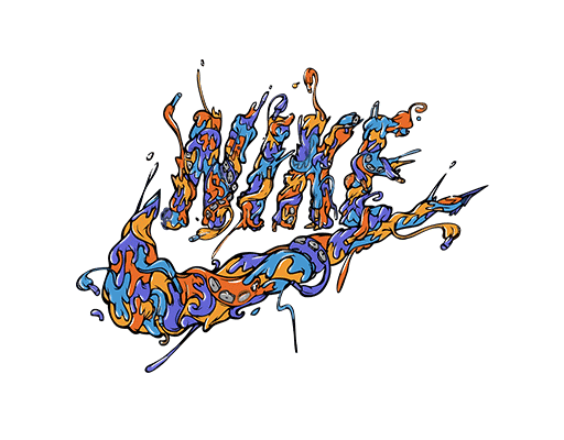 NIKE英文字母图案耐克图案涂鸦英文字母图案男装印花素材